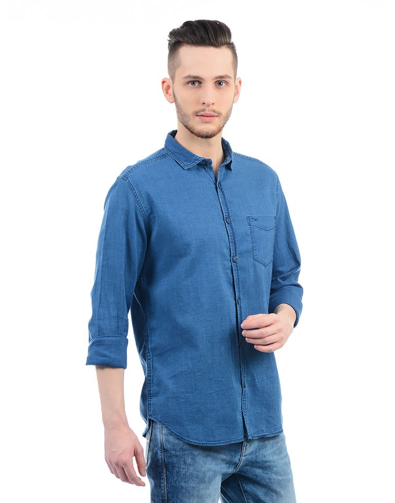 Flying Machine Men Casual Wear Solid Shirt